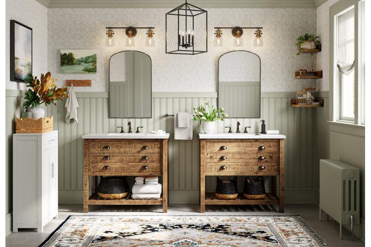 Farmhouse bathrooms benefit from cozy lighting⁤ fixtures for ambiance