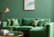 Elevate Your Living Room: The Charm of a Green Couch with Brass Accents