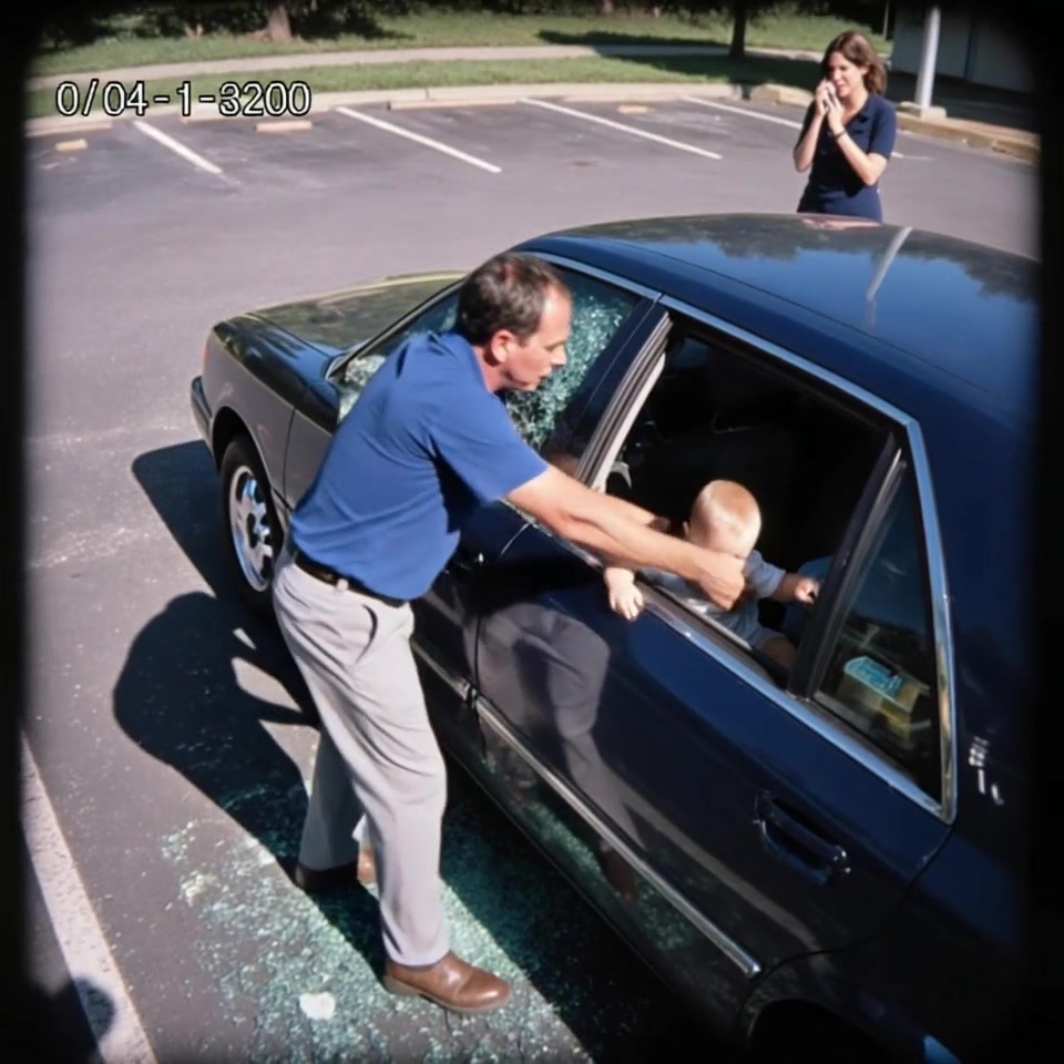 A man breaks a car window to save a baby locked inside — and you’ll