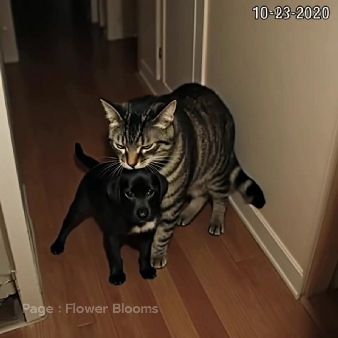 After my cat brought home puppies from who knows where, a policeman knocked on the