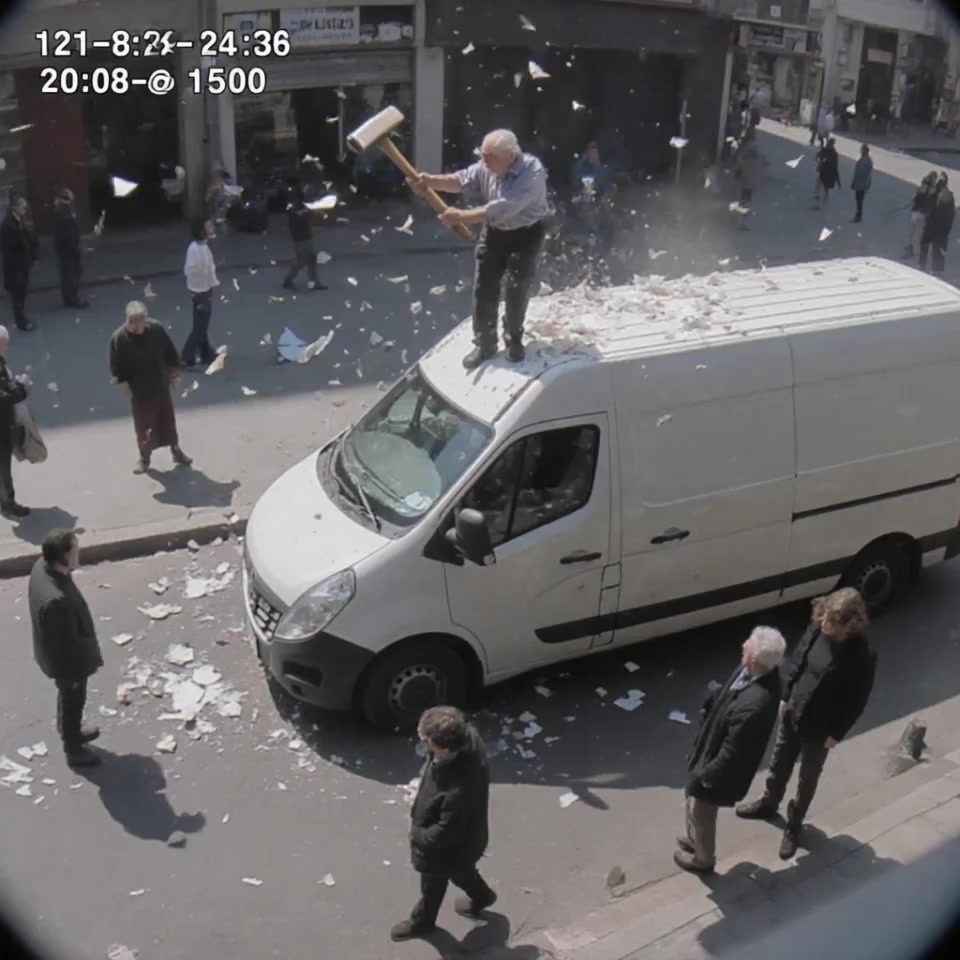 I had no idea who he was. He just climbed on my van and started