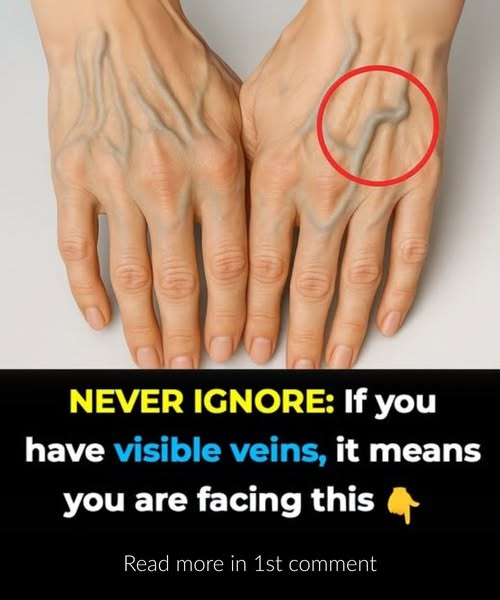 What causes veins to be more visible in hands at young age