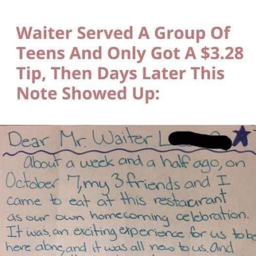 A Waiter’s Unexpected Letter Proves Kindness Never Goes Out of Style