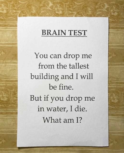 What Survives a Huge Fall but Dies in Water?
