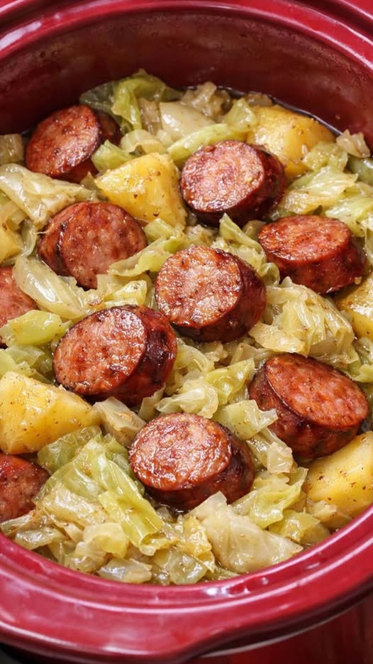 How to Make a Comforting 4-Ingredient Slow Cooker Sausage and Cabbage