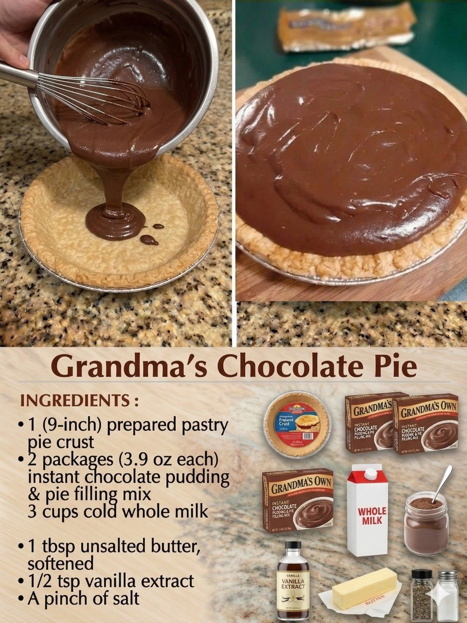 Granny’s Cocoa Cream Pie: A Classic Chocolate Dessert Full of Homemade Comfort