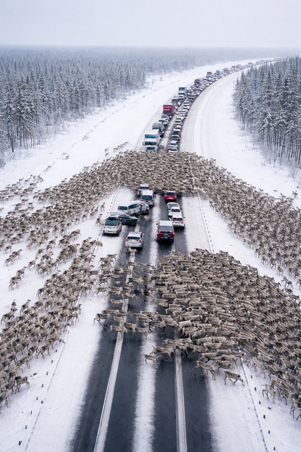 When Nature Interrupts the Road: A Winter Moment That Changed Everything