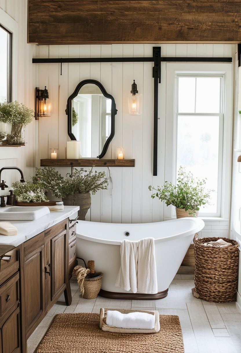 24 Charming Elements for Your Dream Farmhouse Bathroom