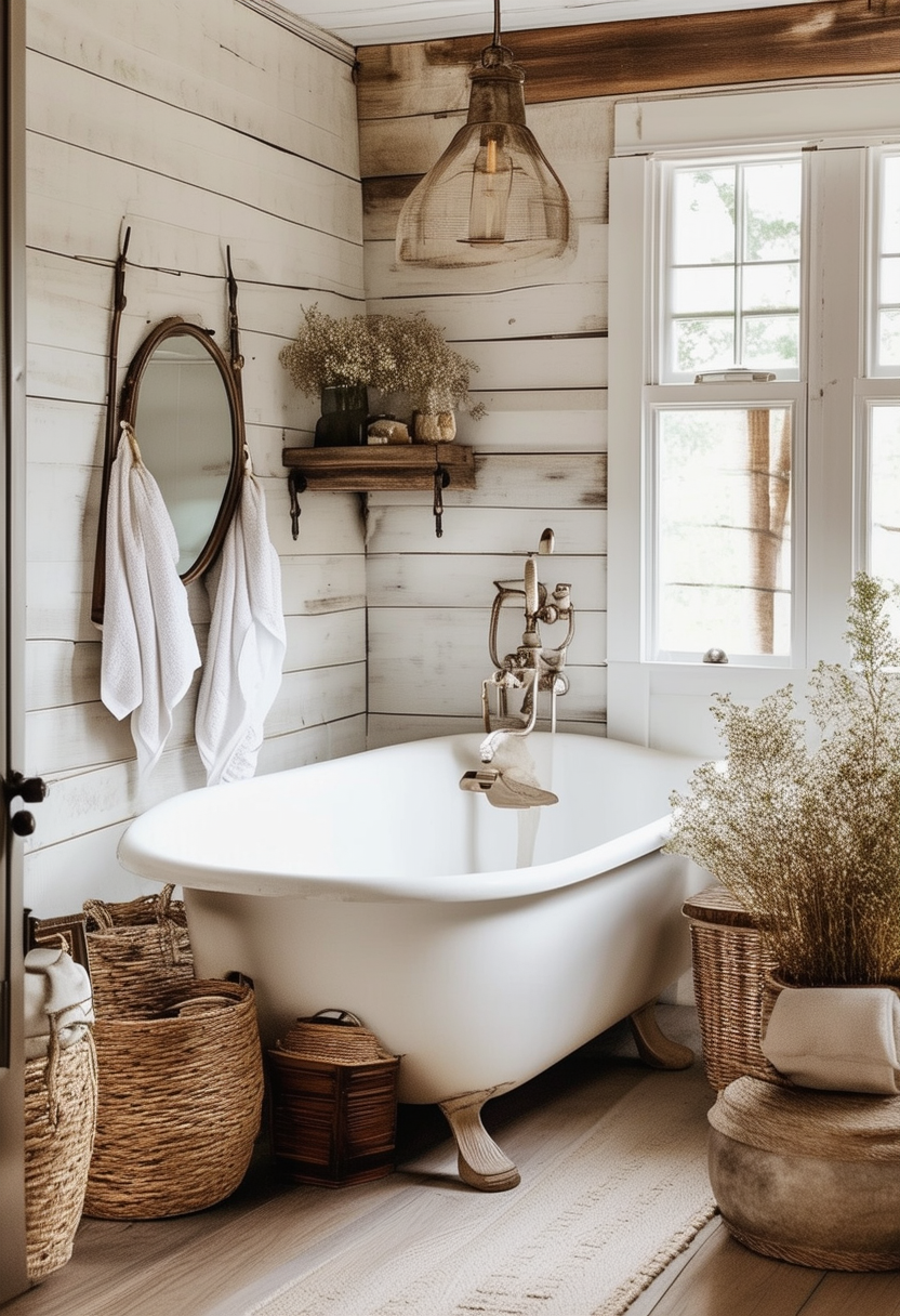 24 Charming Farmhouse Bathroom Ideas for a Rustic Retreat