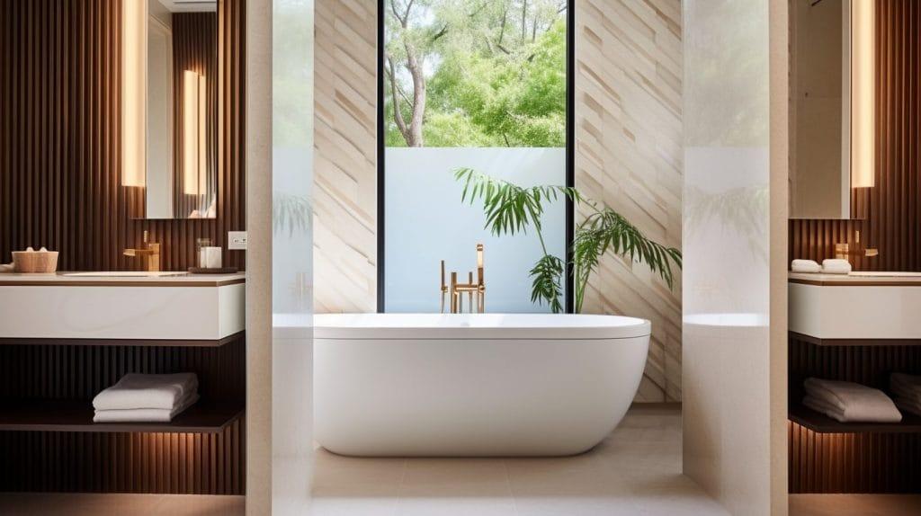 Open-concept bathrooms blend seamlessly with adjacent living spaces