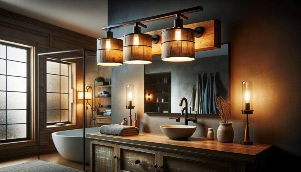 Add unique lighting fixtures to enhance your eclectic bathroom atmosphere