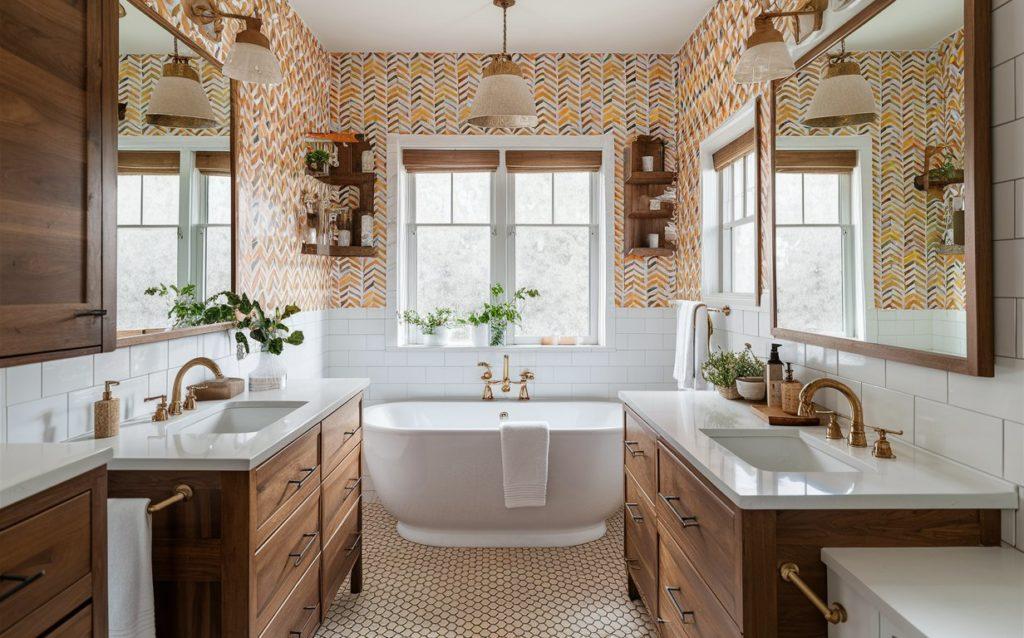 Warm color palettes enhance coziness in your bathroom