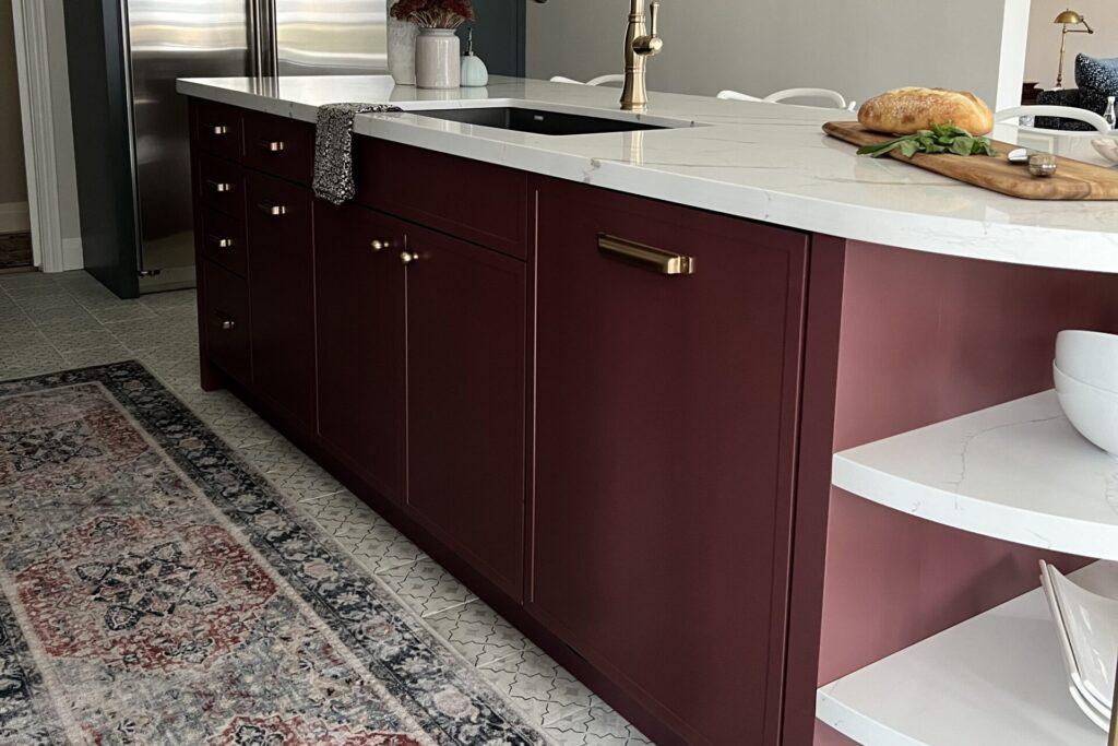 Install soft-close cabinet doors for a modern touch in your burgundy kitchen‌ design