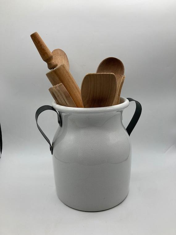 Handcrafted pottery adds unique touches to your farmhouse kitchen decor