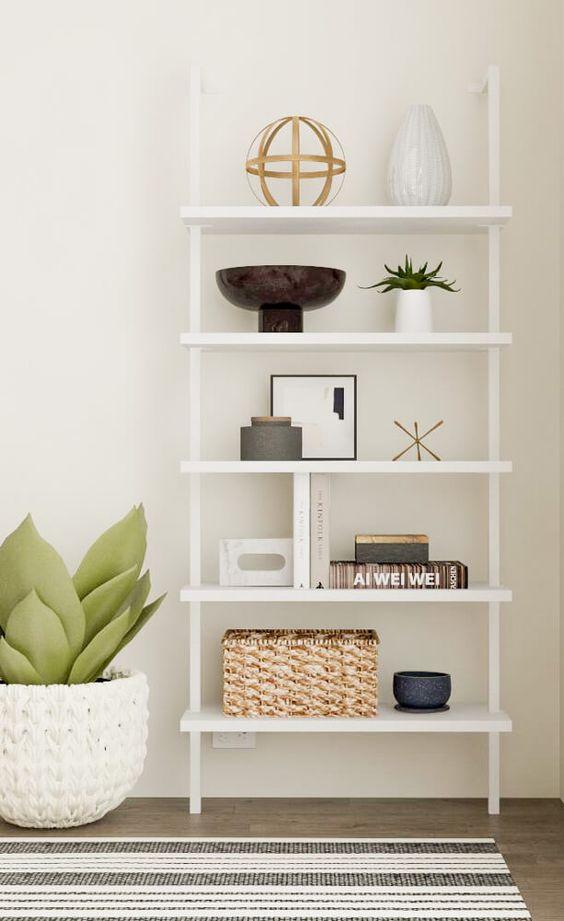 Minimalist shelves showcase decor while keeping your living room tidy