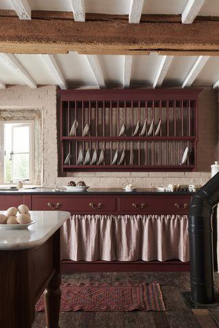 Opt for ​open shelving⁣ to showcase glassware in your Burgundy ⁣Kitchen