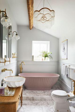 Choose light colors to make your narrow bathroom feel larger