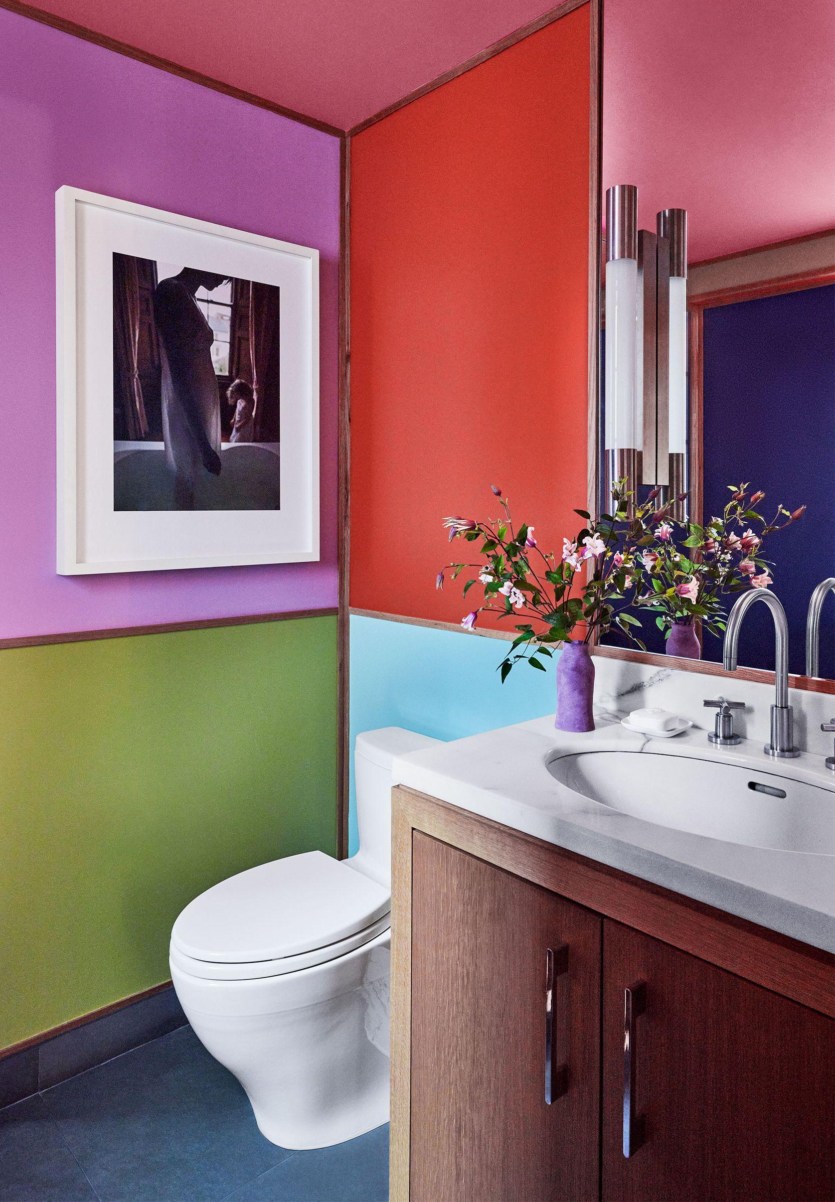 Bold​ colors bring personality to your bathroom space