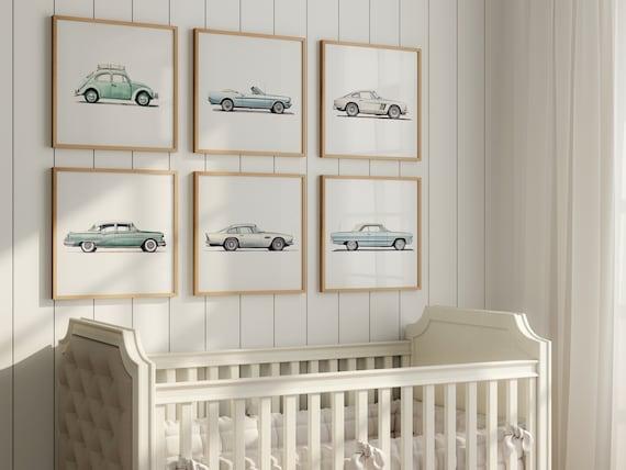 Classic Cars: Design a boy nursery filled with vintage car prints and traffic ⁤signs