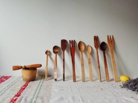 Handcrafted wooden utensils add a personal touch to your Farmhouse Kitchen