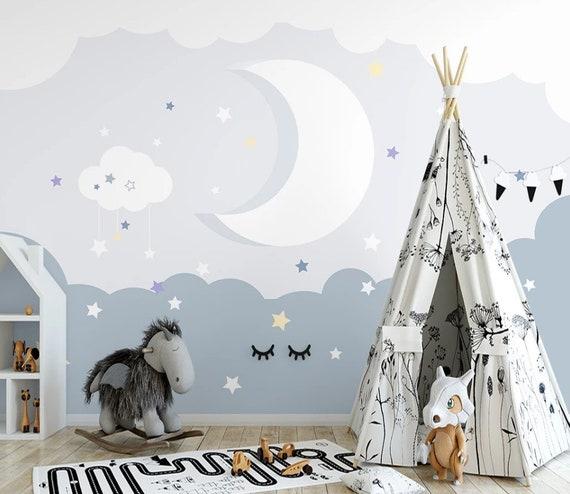 Moonlit‍ sky-inspired⁢ boy nursery with dreamy blue ‍and silver tones