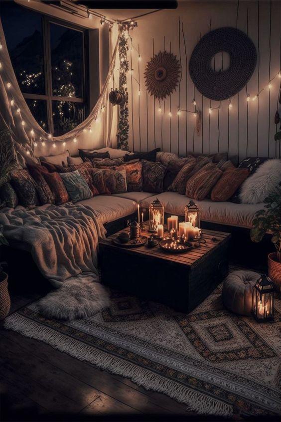 Use ambient lighting to set a⁢ cozy mood‍ in your Boho‌ Living Room