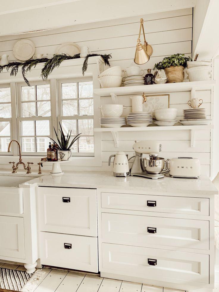 Classic white dishes bring simplicity and elegance to your farmhouse kitchen