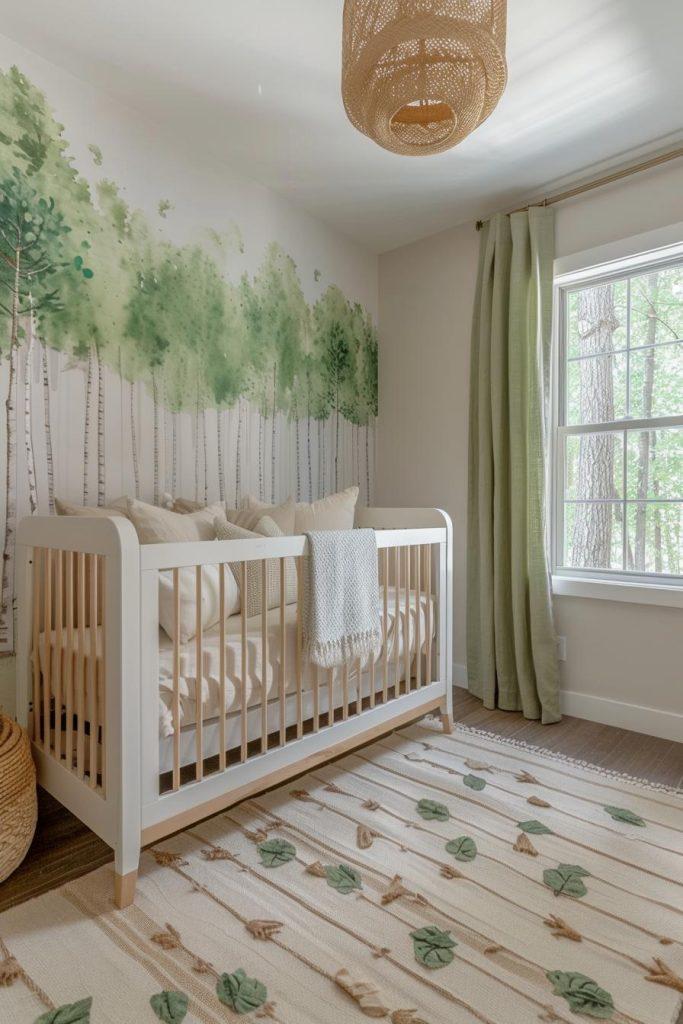 Use soft, natural materials for an inviting boy nursery feel