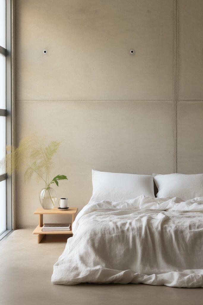 Incorporate natural materials like wood and linen in your Minimalist Bedroom