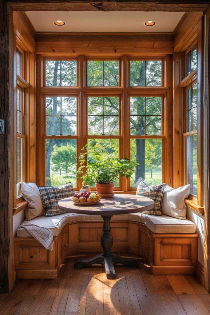 A cozy breakfast nook perfect for morning moments in your farmhouse kitchen