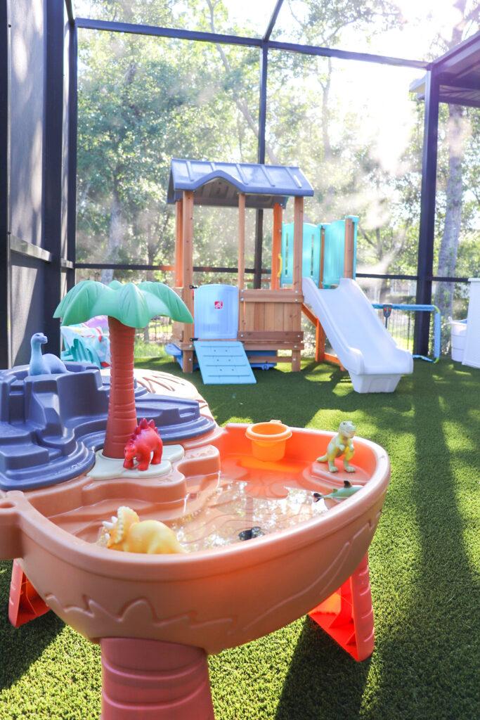 Create a childrens play zone in your ​screened porch