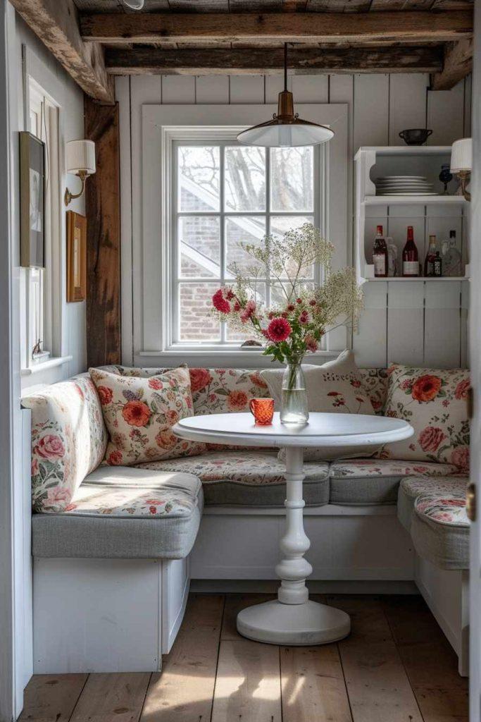 Cozy seating nooks for a relaxed vibe in your farmhouse kitchen