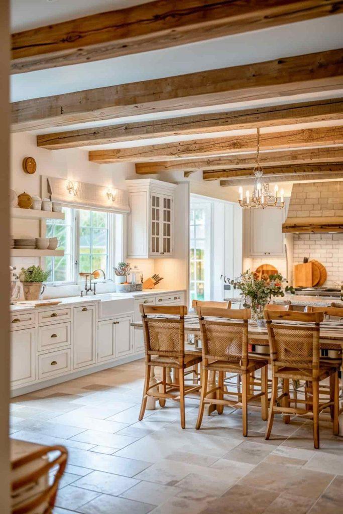 Aesthetic wooden beams elevate the rustic charm⁤ of your farmhouse kitchen