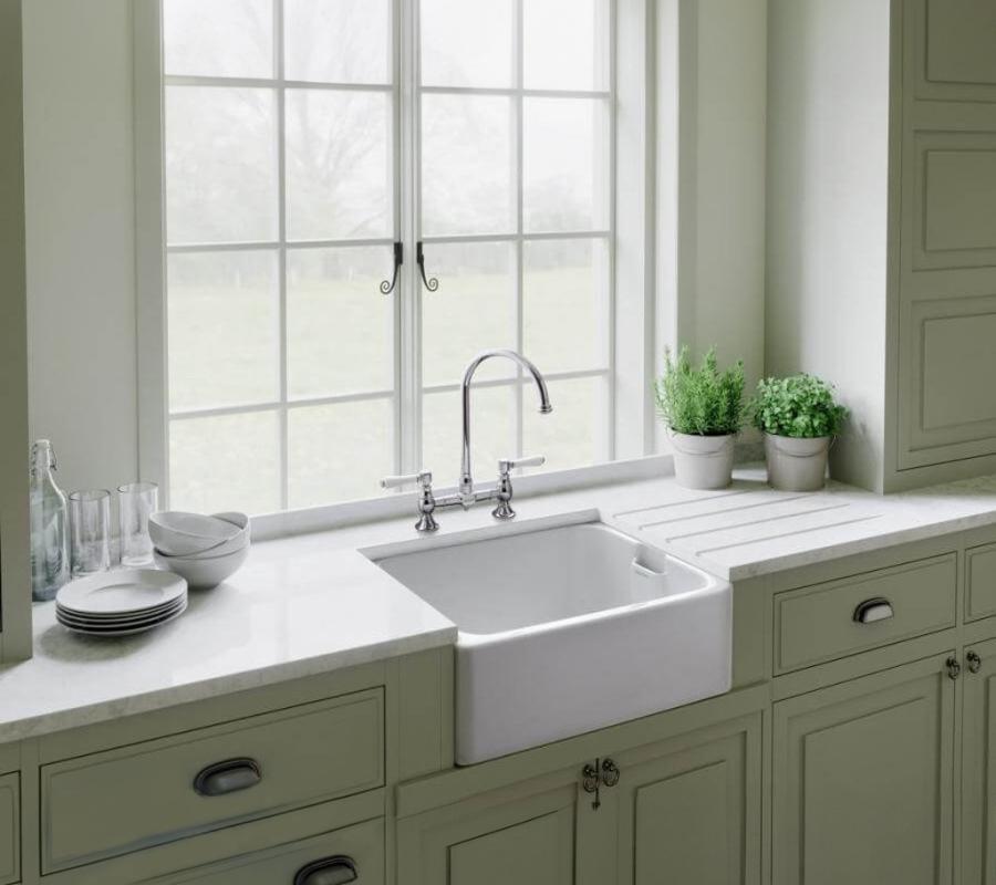 A farmhouse sink perfectly balances functionality and style in your kitchen