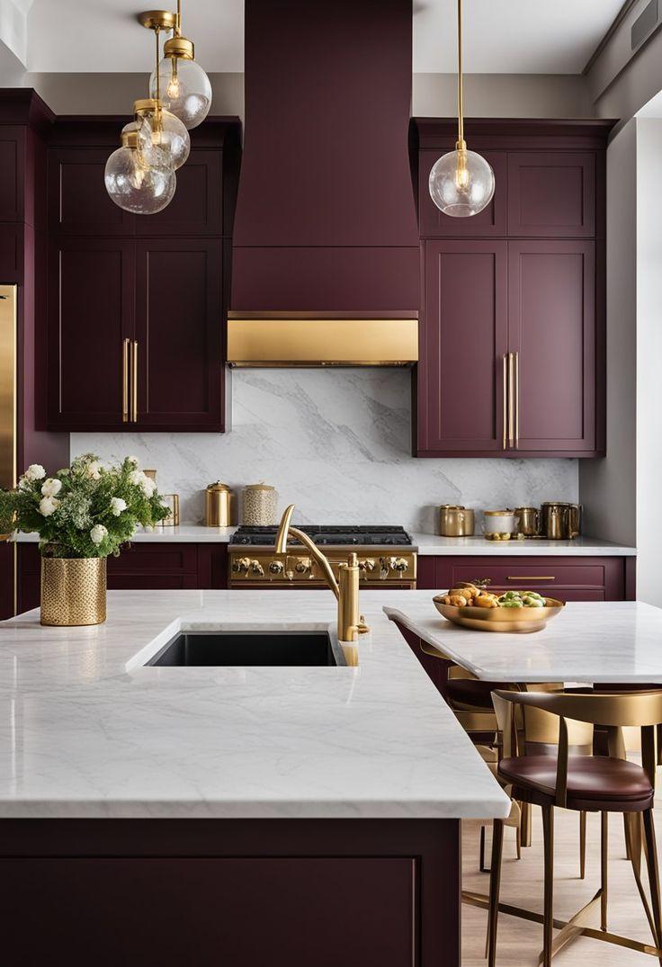 Incorporate ‌gold accents for‍ a⁣ luxurious touch ‌in your Burgundy Kitchen