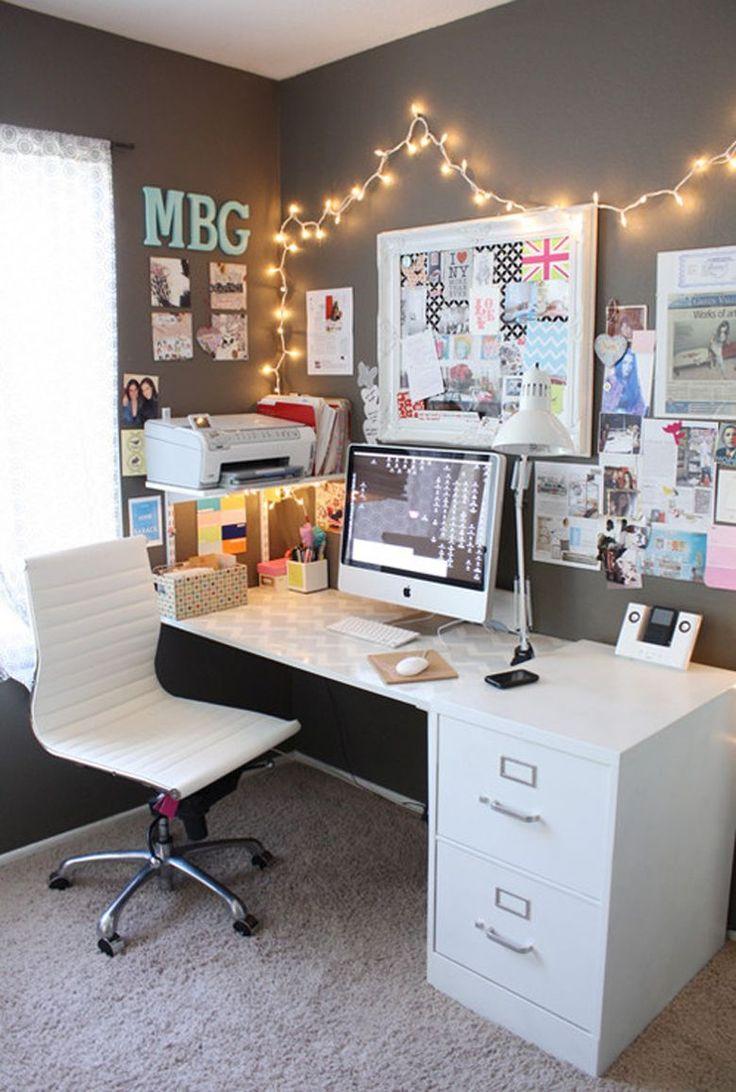 Add a stylish desk setup for homework and creativity in the teen girl bedroom