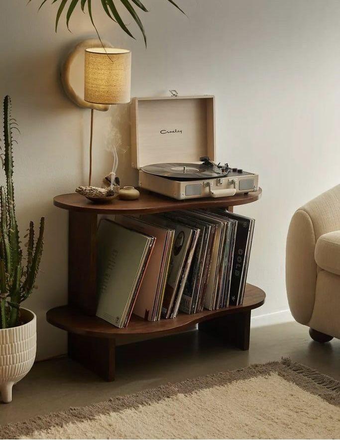 A vintage record player for a nostalgic​ touch in your Boho Living Room