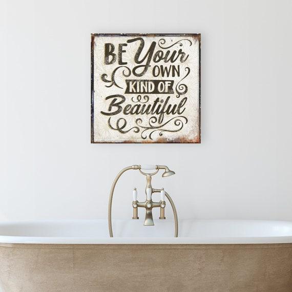 Decorative signs with charming quotes ⁣for ⁣a personal ⁣touch in farmhouse bathrooms