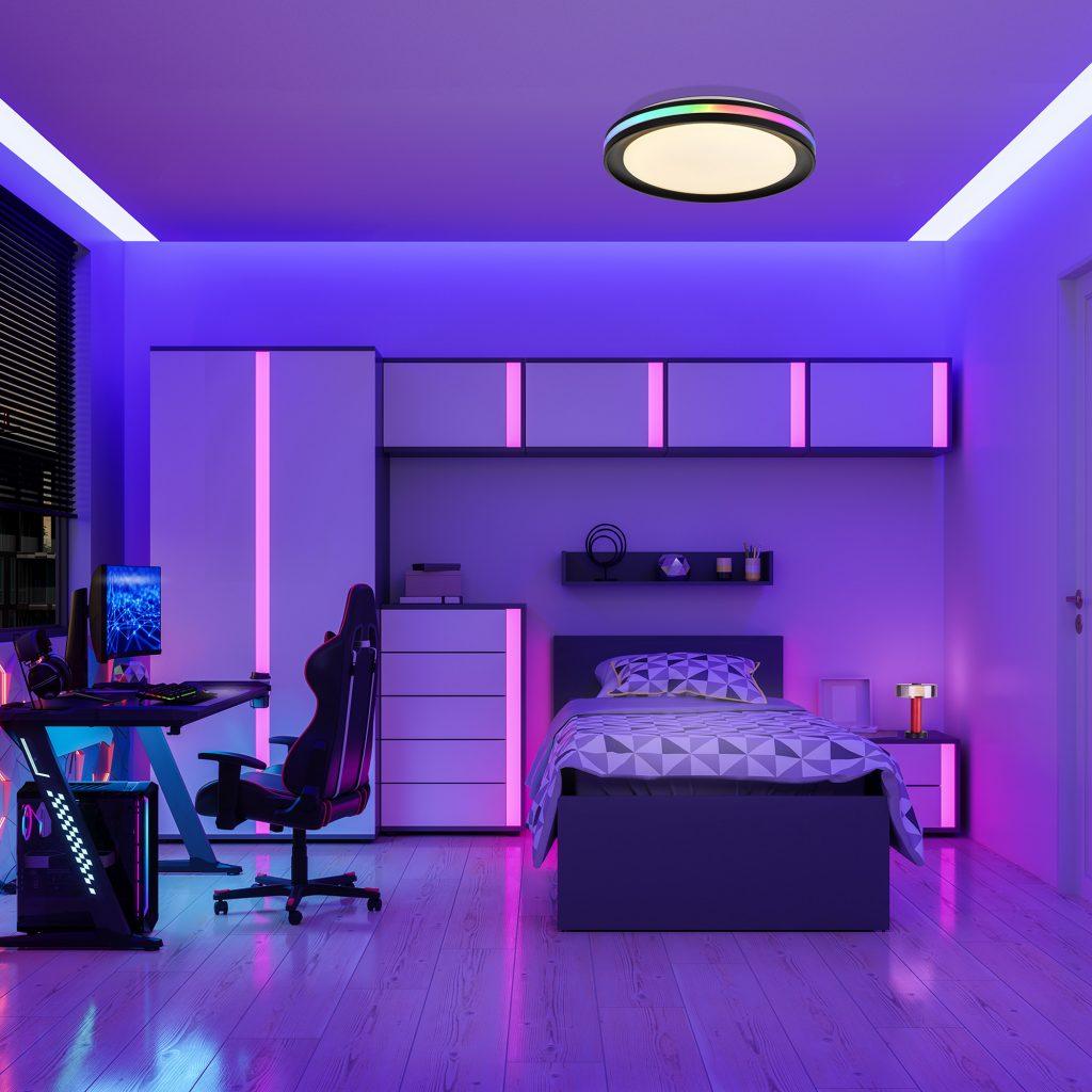 Implement a smart lighting system for‍ ambiance⁢ in the teen ⁤bedroom