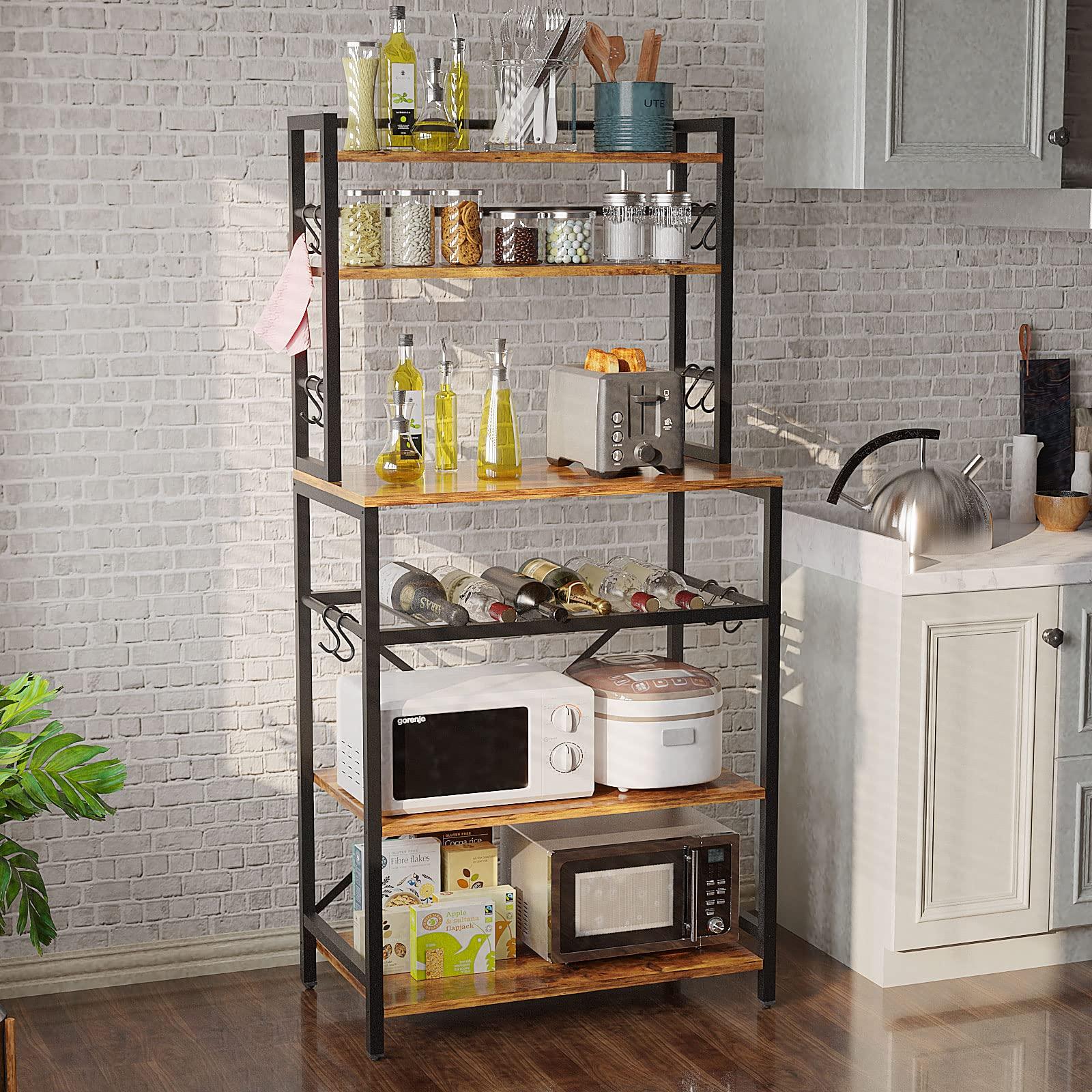 Use a tiered chef’s rack for easy access to spices in your galley kitchen