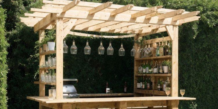 A pallet garden can serve as a striking backdrop for outdoor gatherings