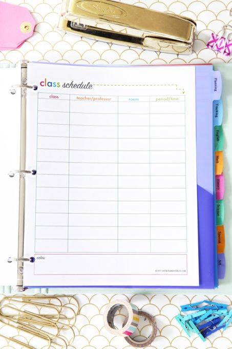 Introduce a binder system for school supplies in the teen bedroom