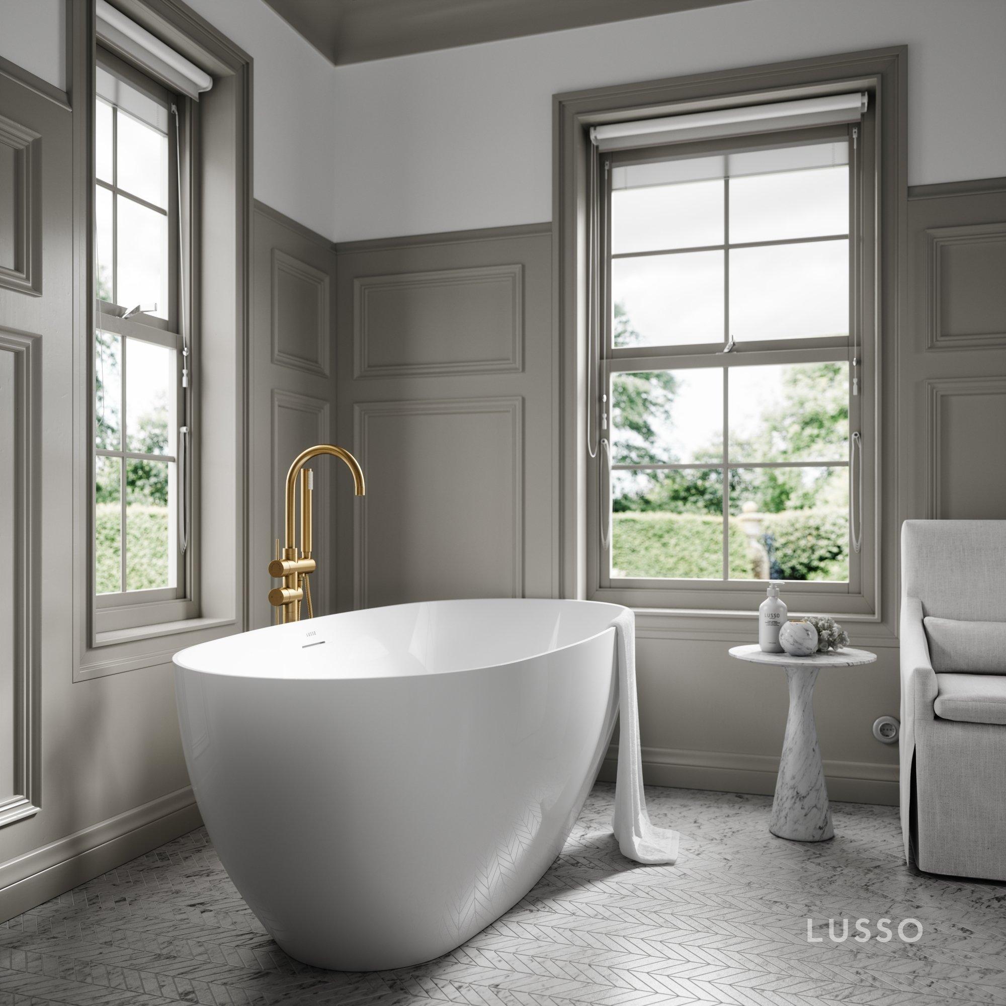 Install a freestanding tub as a statement piece in your eclectic bathroom