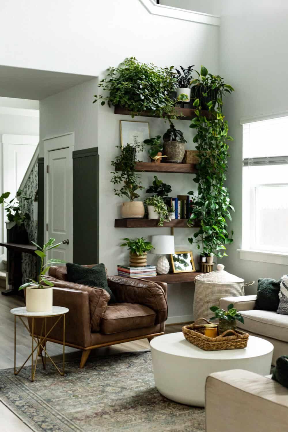 Integrate indoor plants for a refreshing touch to your living room