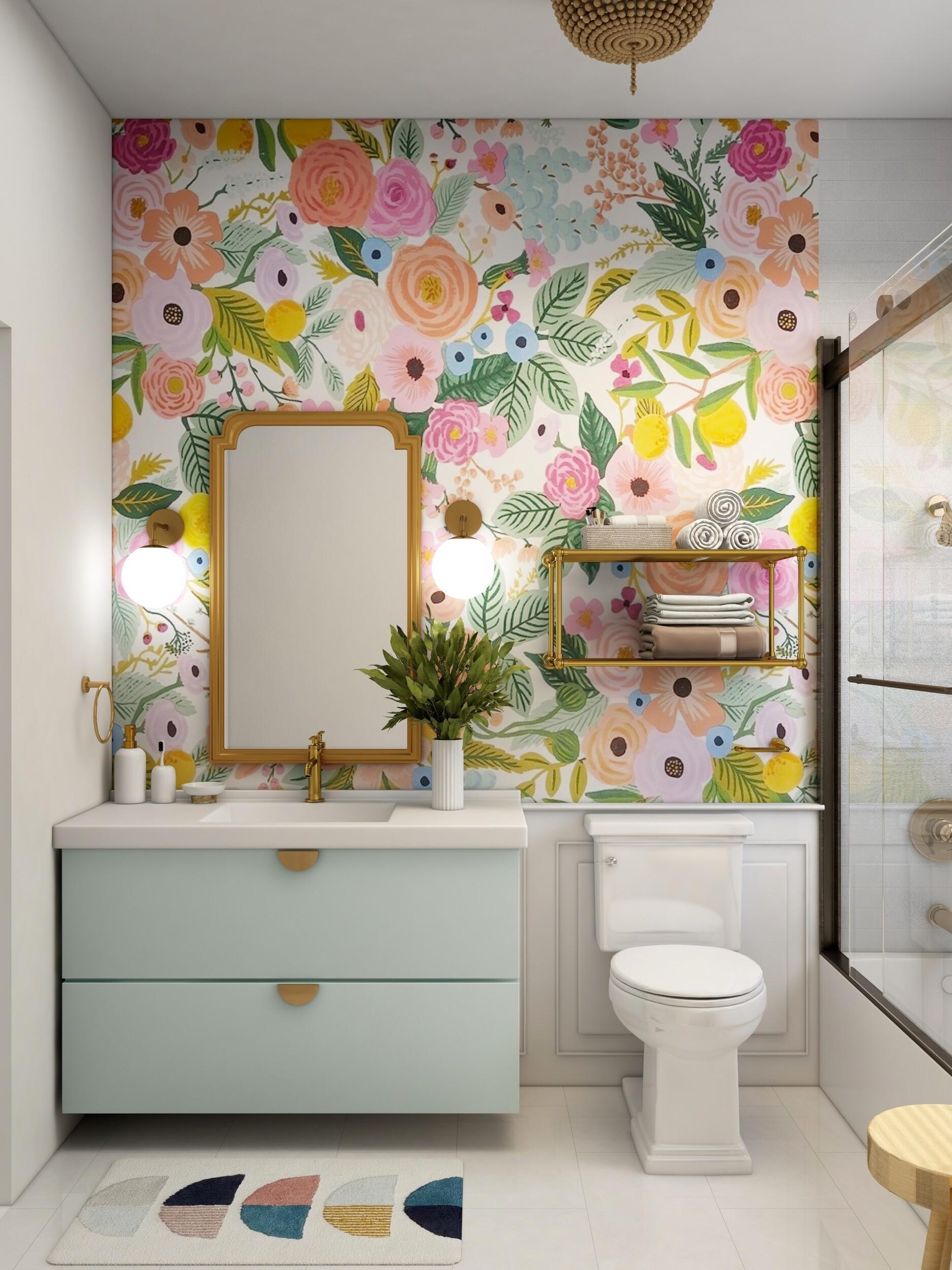 Bathroom​ wallpaper: Bold prints for a statement ⁢wall