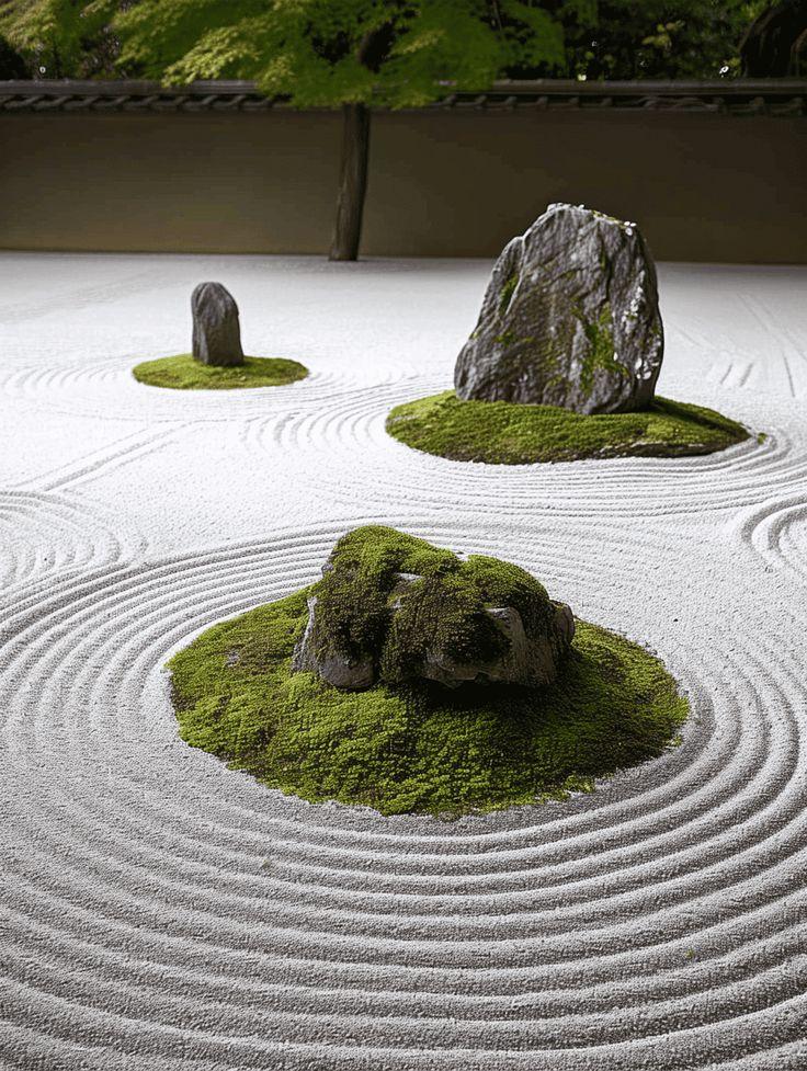 Introduce moss for a⁣ soft touch and vibrant green in your Zen Garden