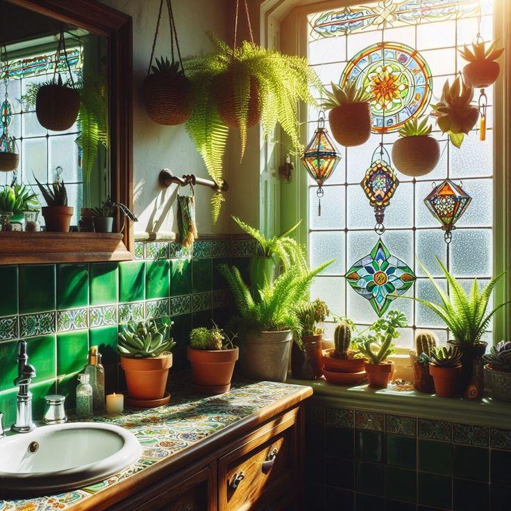 Plants⁢ for a refreshing‌ touch and vibrant energy in your eclectic bathroom