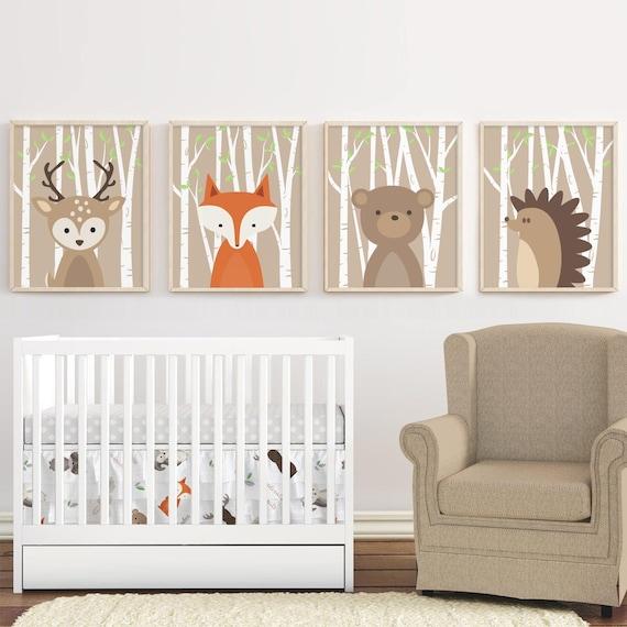 Woodland ⁢Wonders: Embrace nature with forest animals and earthy green accents in your boy nursery