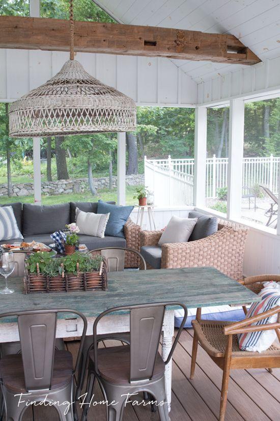 An outdoor dining set for al fresco meals on your ​screened porch