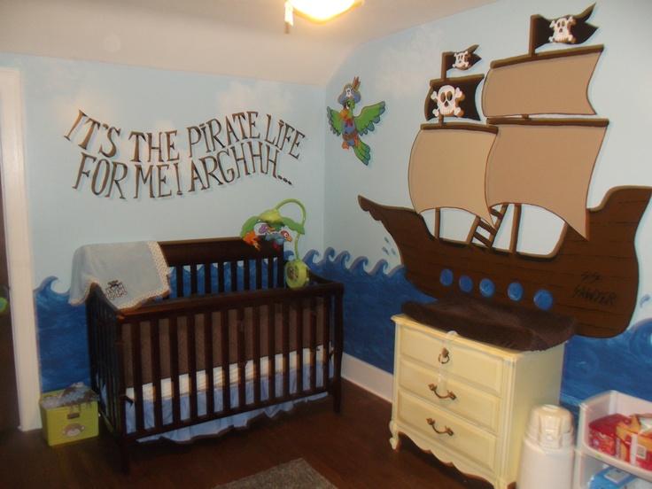 Pirate Themed Boy Nursery ‌with treasure maps and ship ​decor for‍ little adventurers